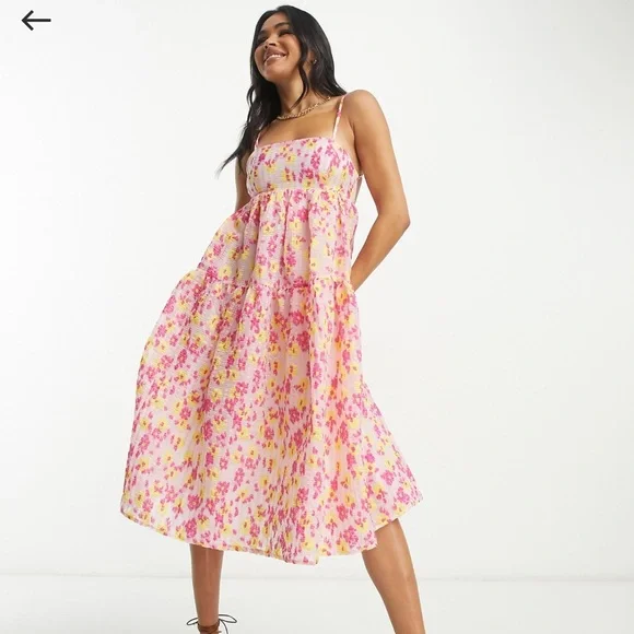 ASOS Pink and Yellow Maxi Dress - Picture 2 of 4